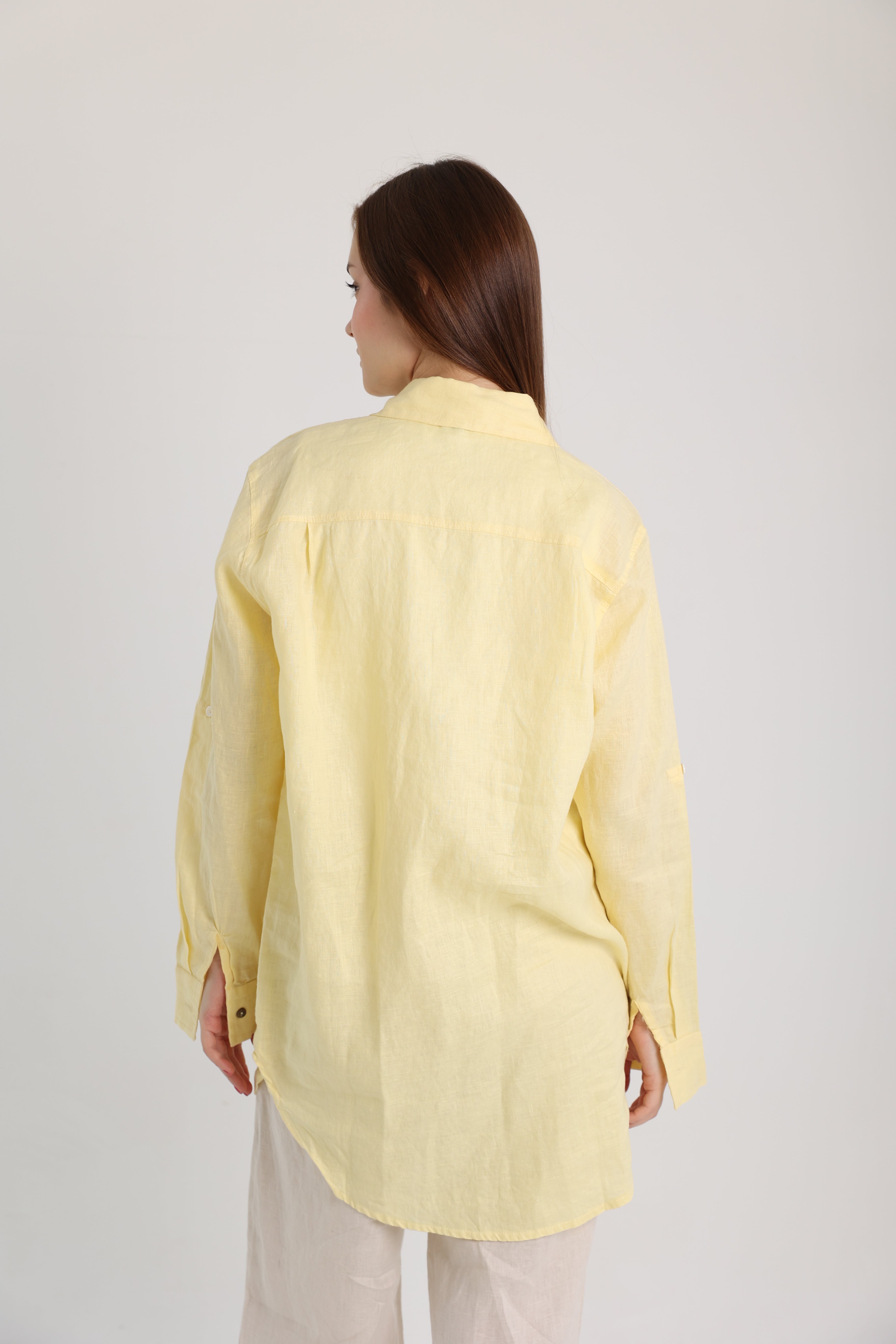 Yellow Basic Linen Shirt