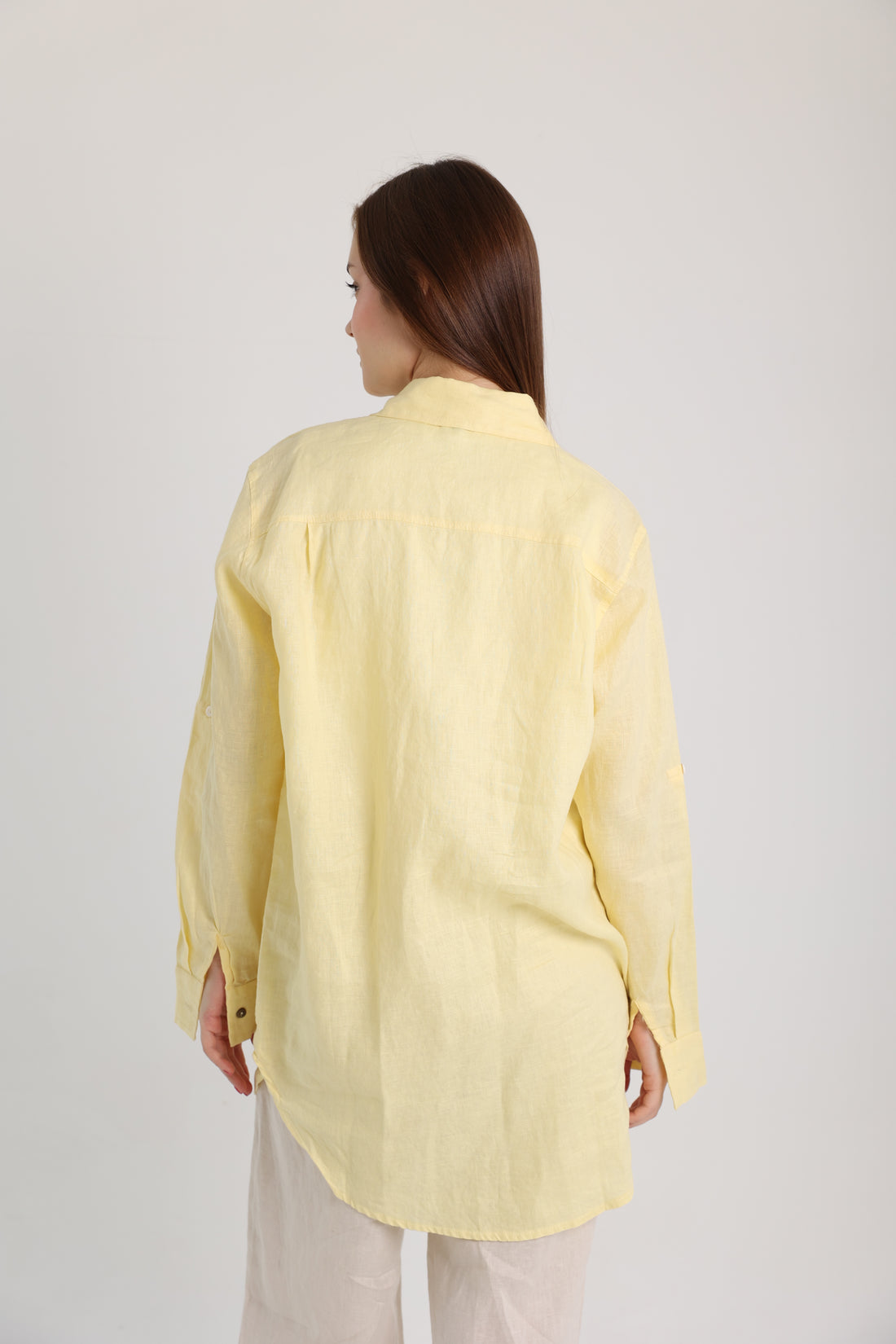 Yellow Basic Linen Shirt