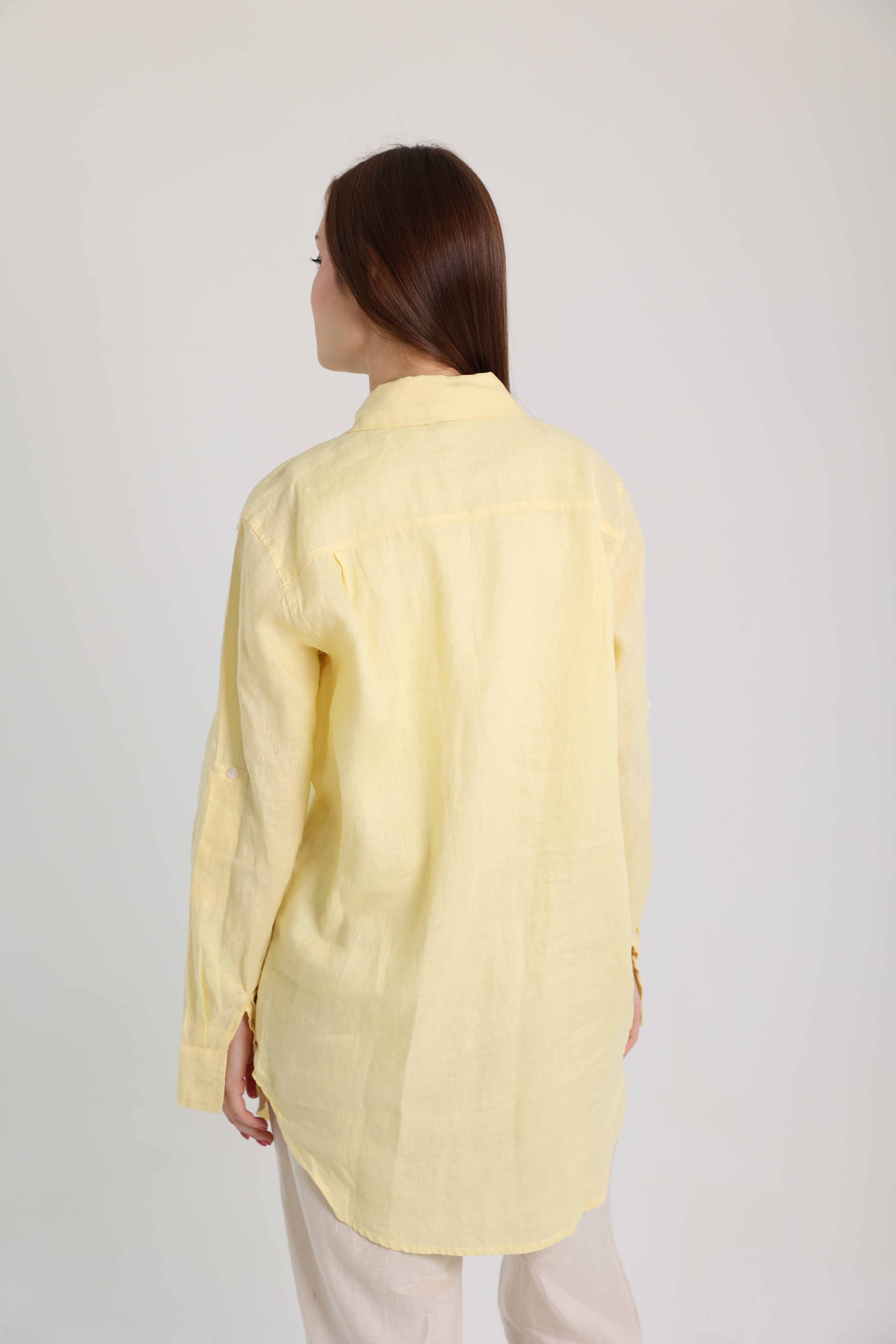 Yellow Basic Linen Shirt