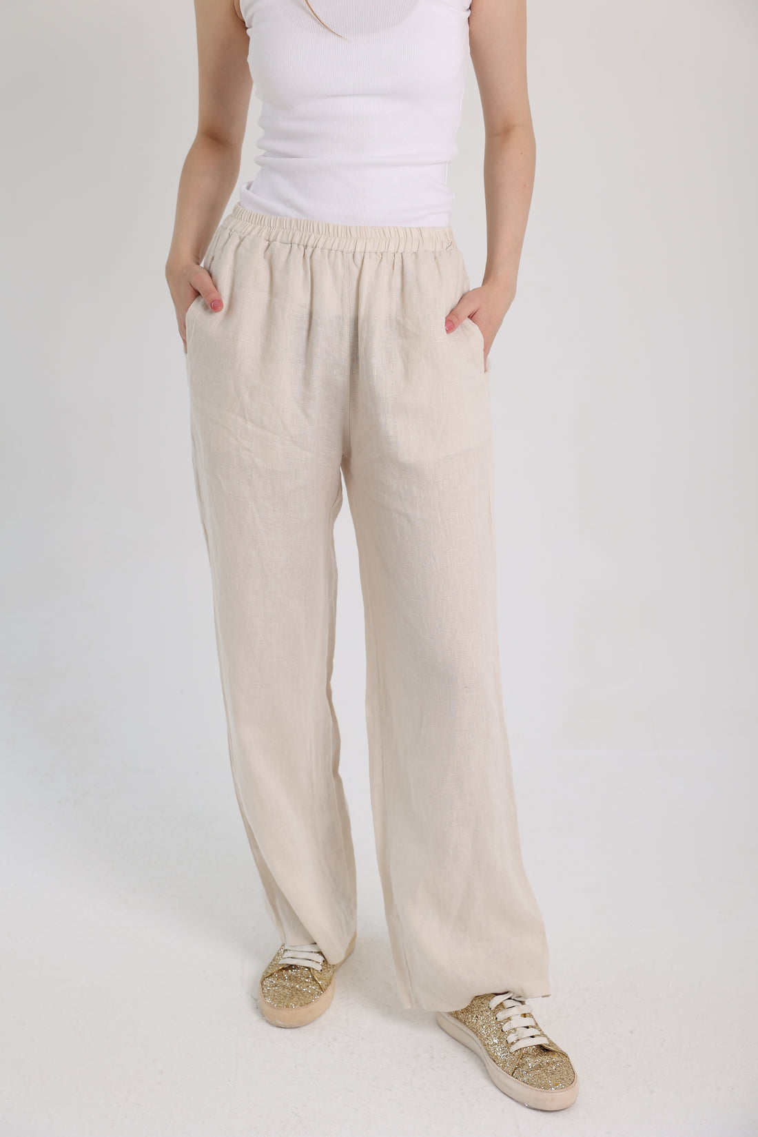 Beige Linen Pants