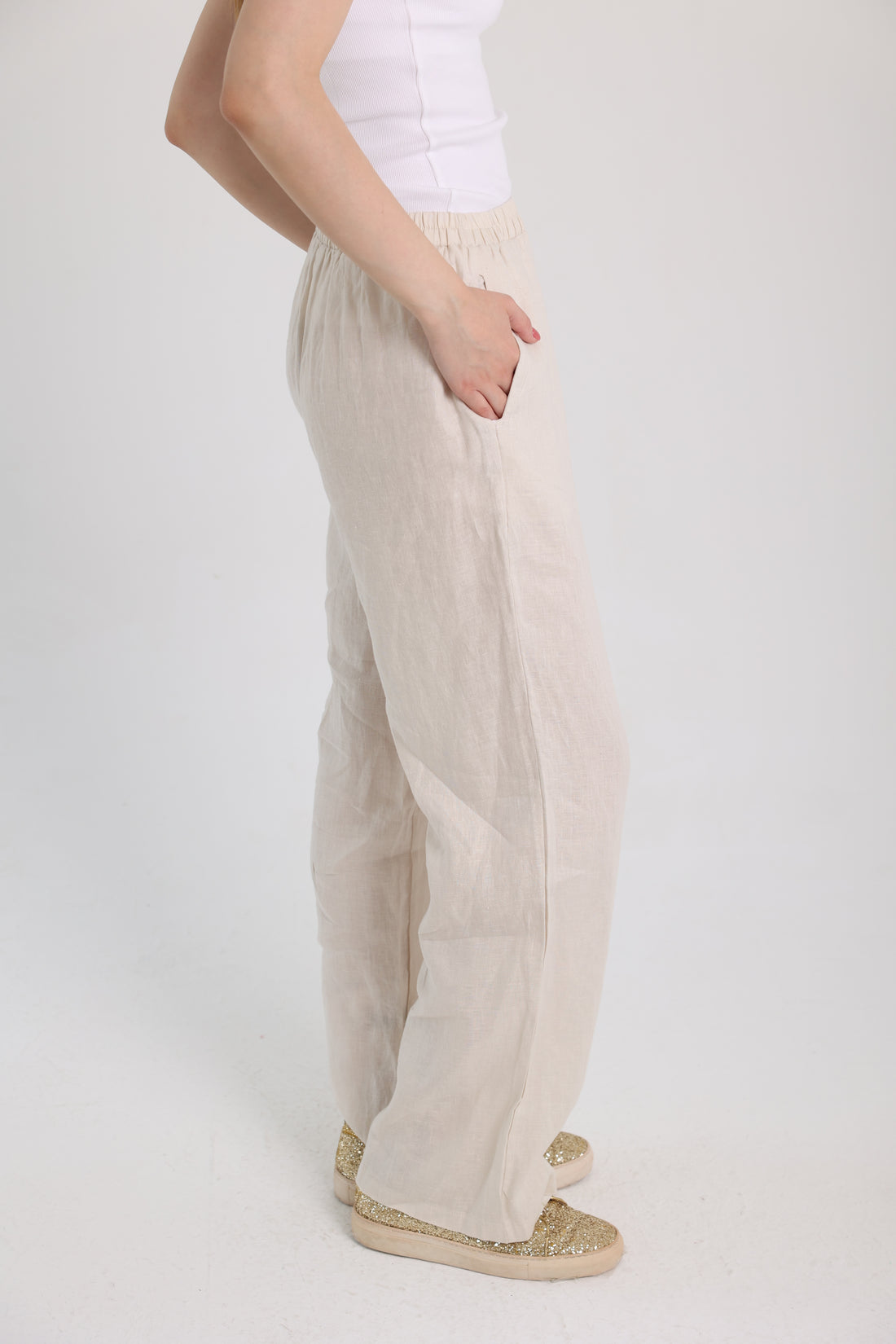 Beige Linen Pants