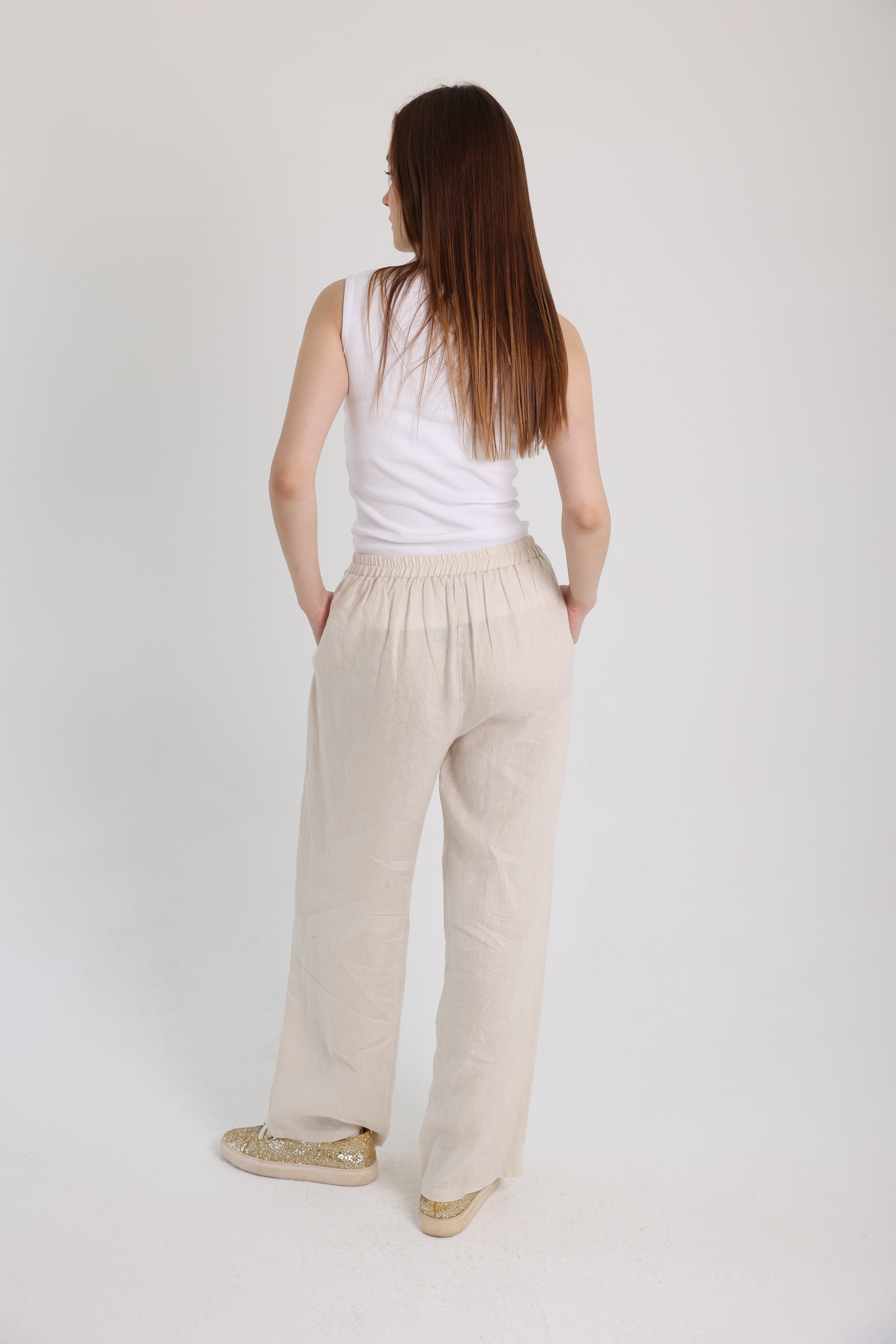Beige Linen Pants
