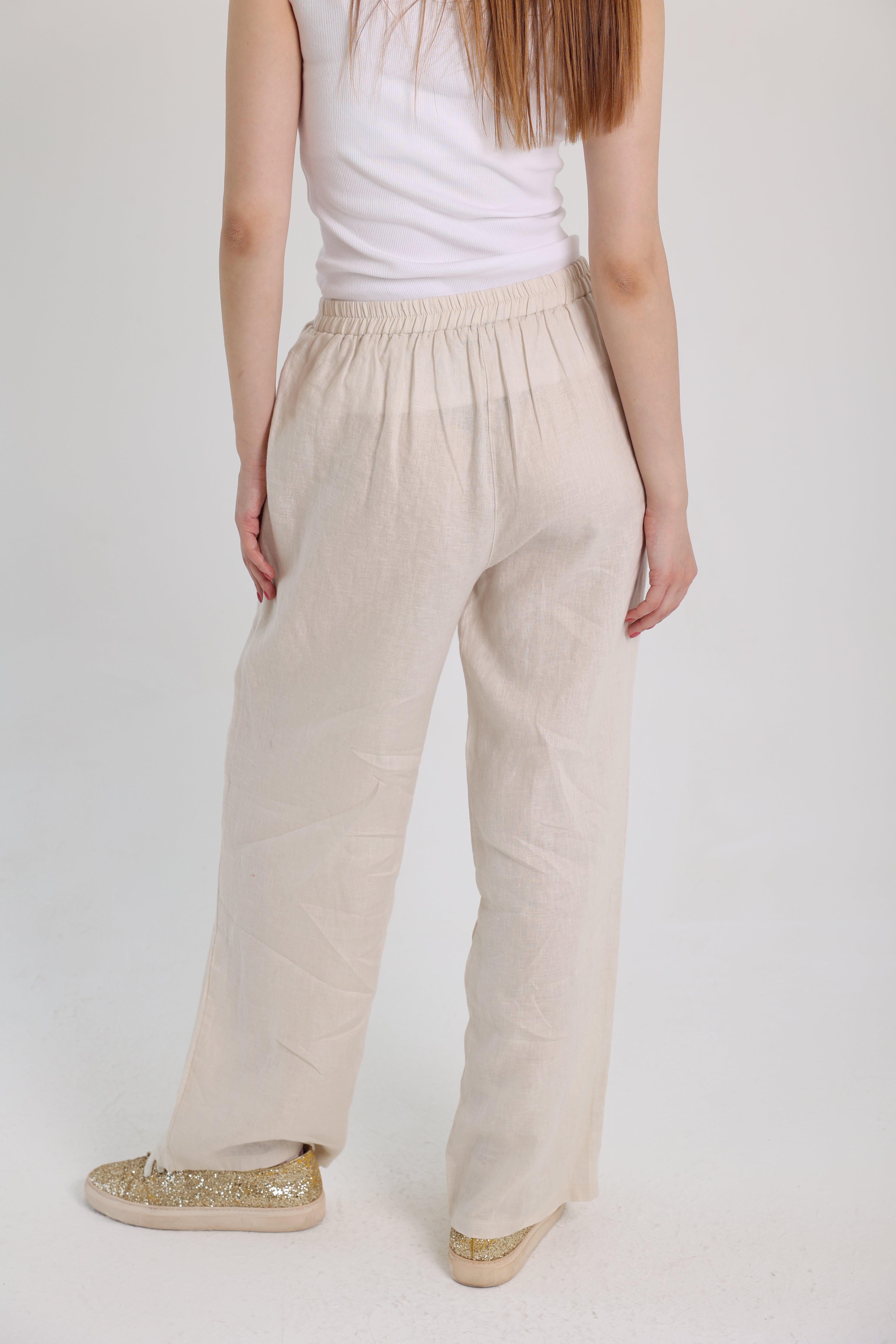 Beige Linen Pants