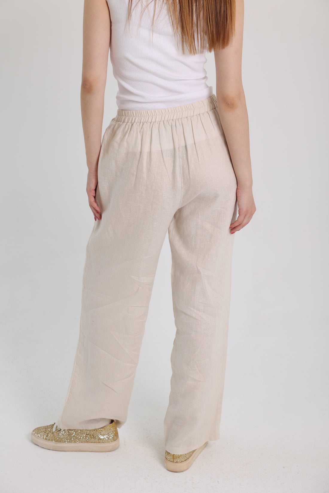 Beige Linen Pants