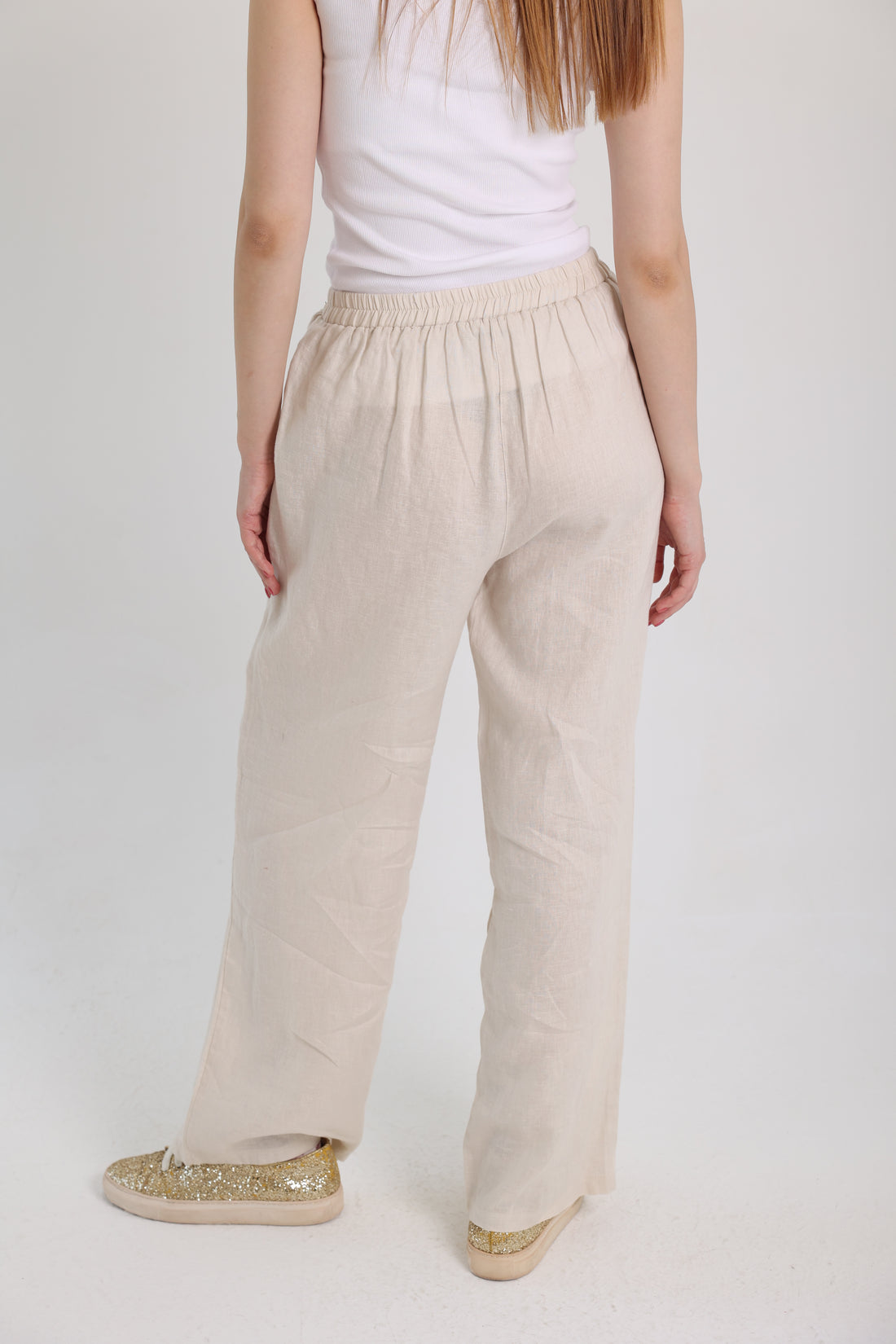 Beige Linen Pants