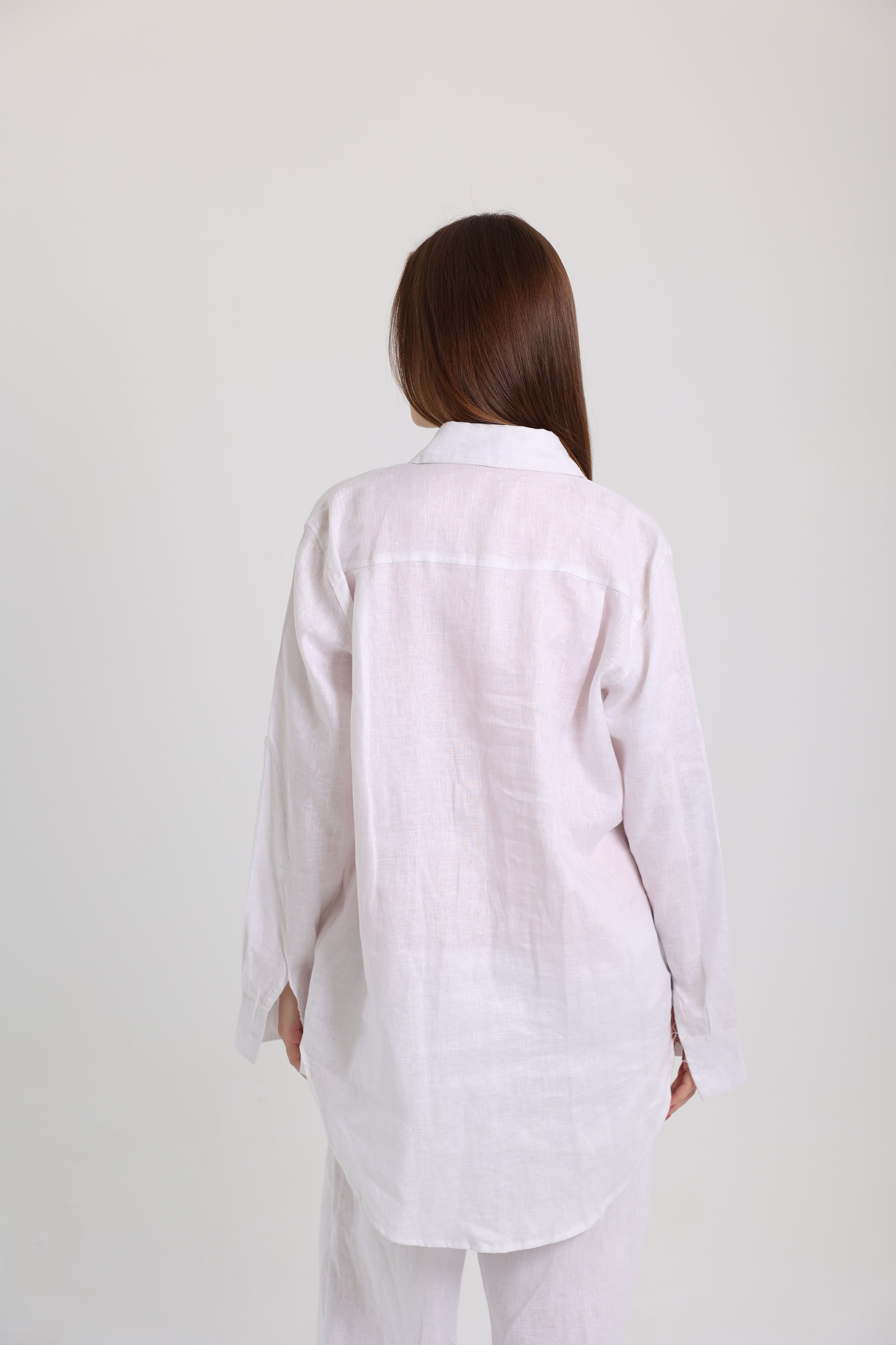 White Basic Linen Shirt