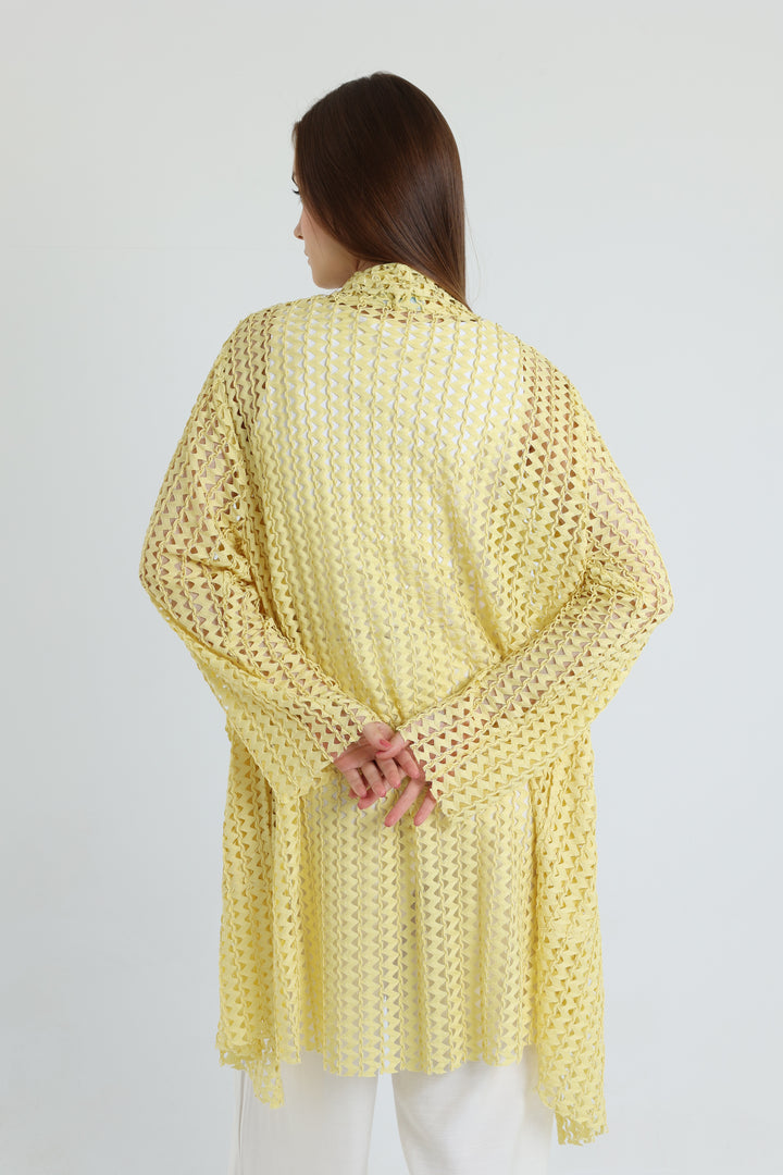 Yellow Netted Cover-up