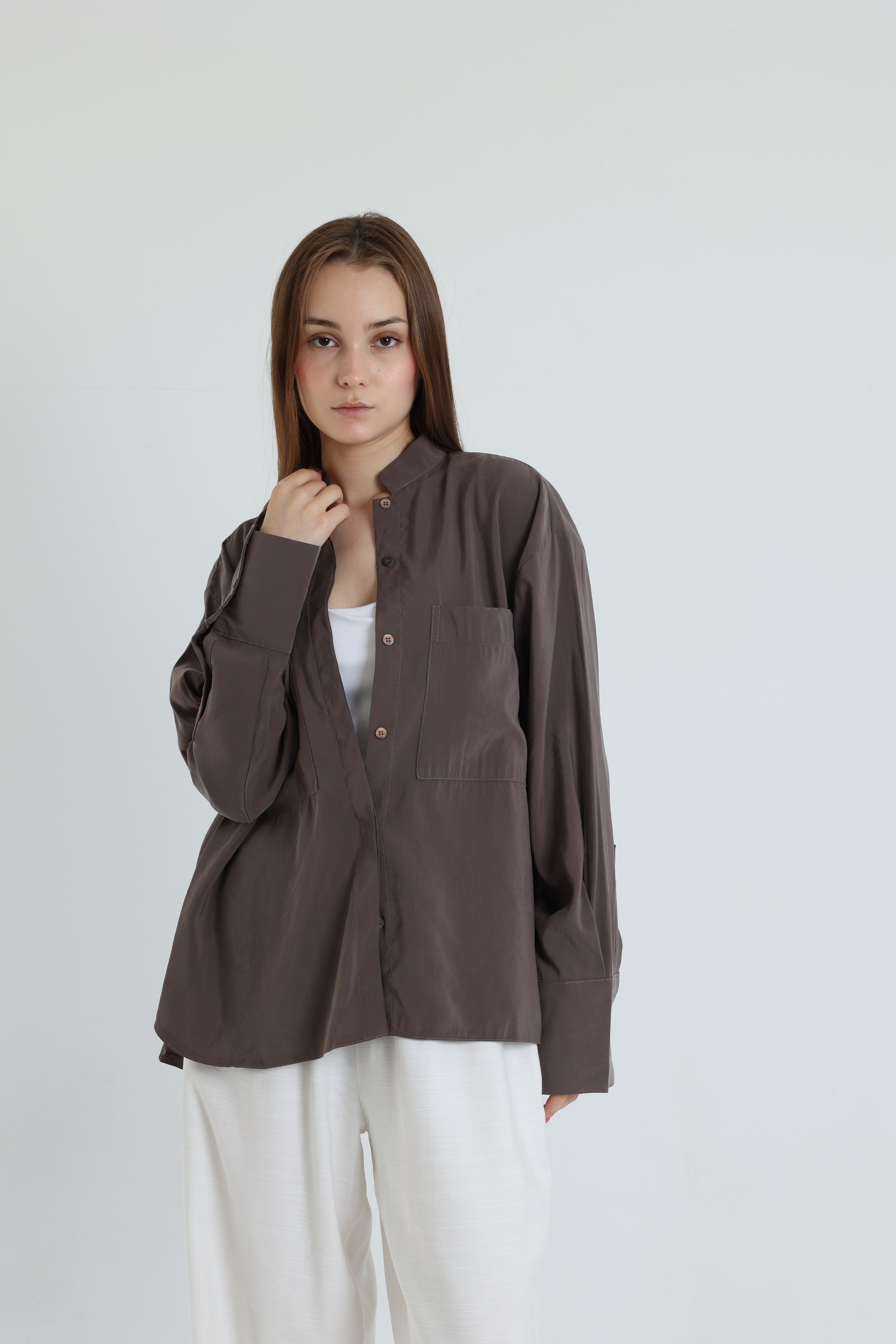 Caffe basic suede shirt