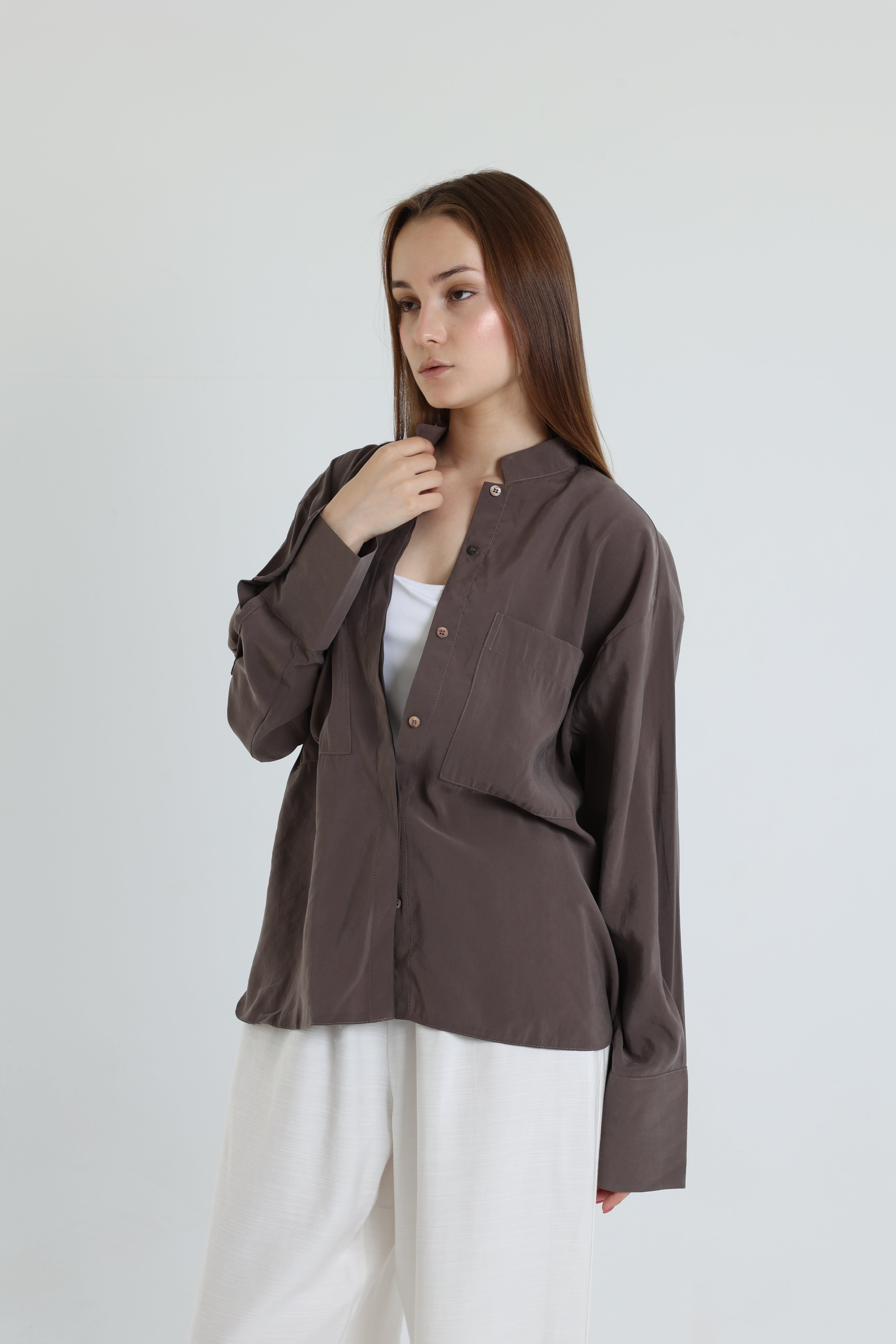Caffe basic suede shirt