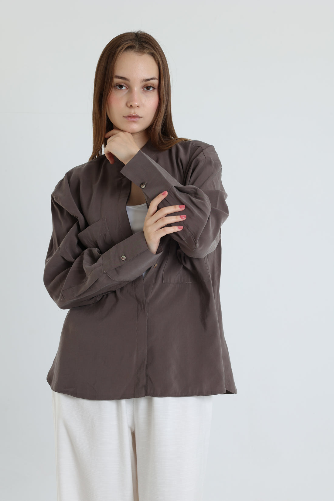 Caffe basic suede shirt