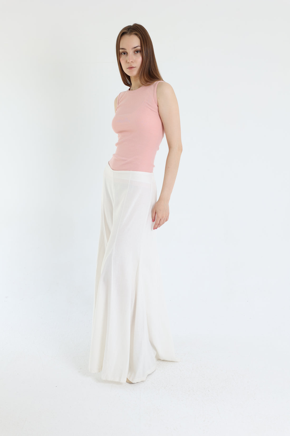 White Palazzo Linen Pants