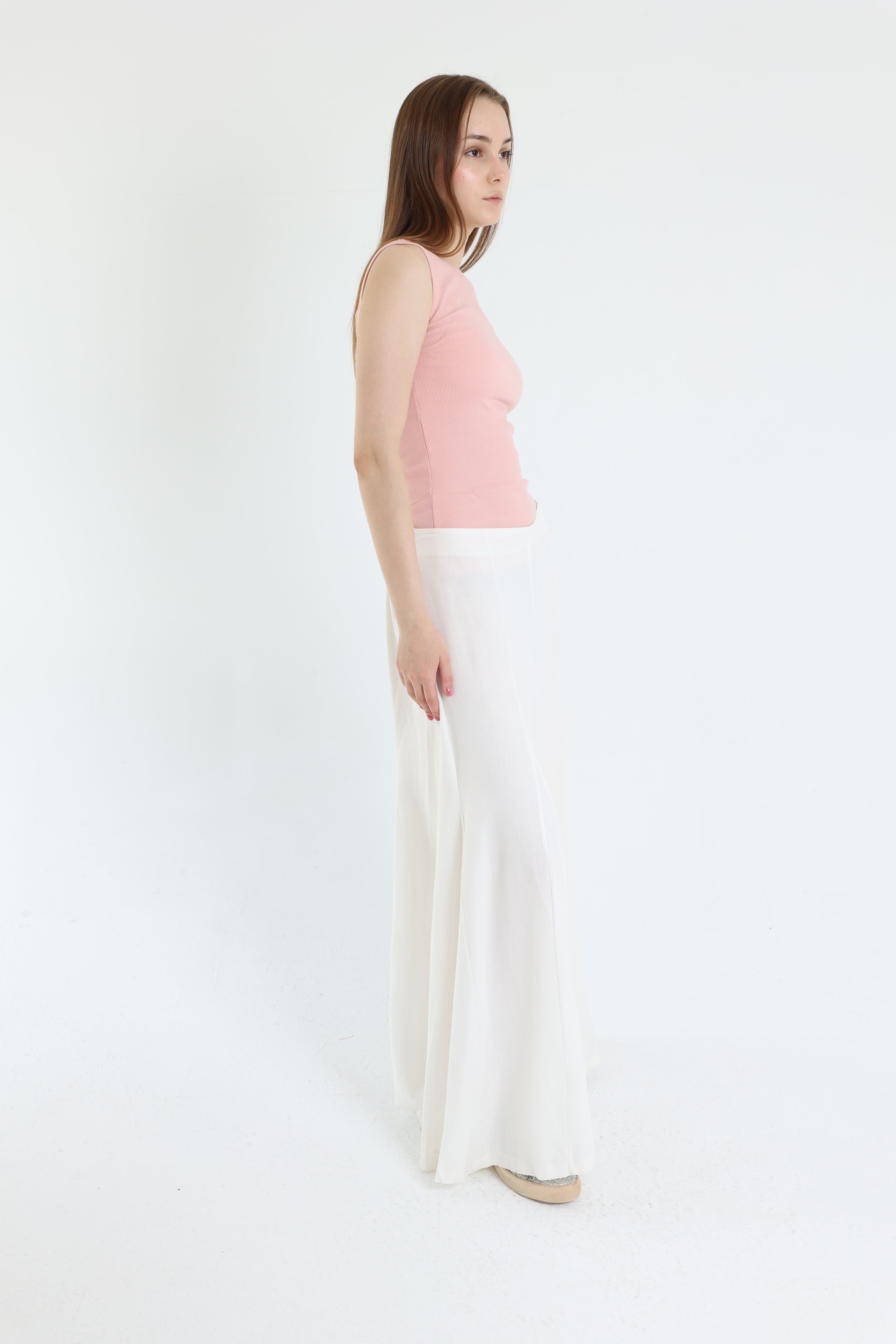 White Palazzo Linen Pants