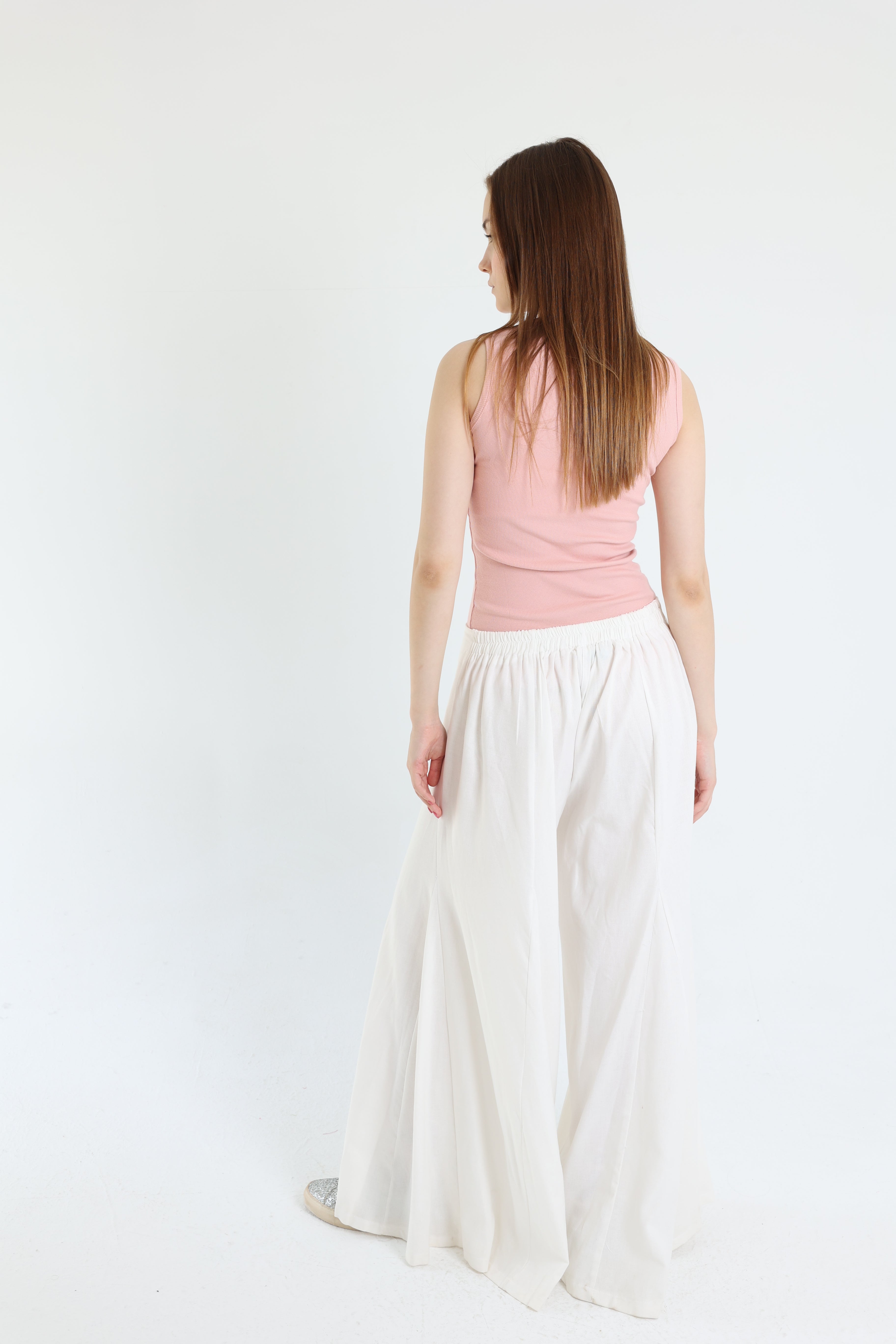 White Palazzo Linen Pants