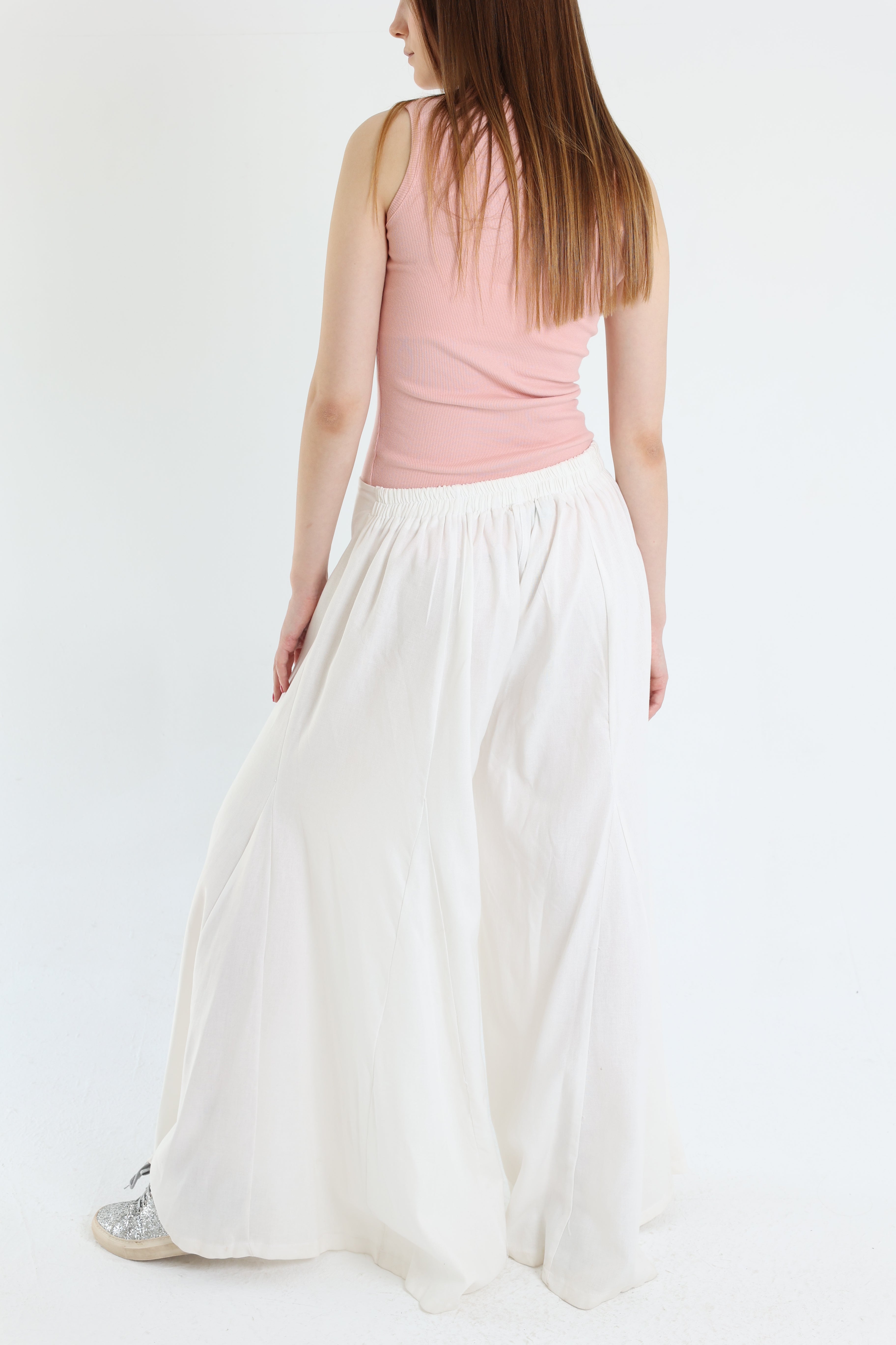 White Palazzo Linen Pants
