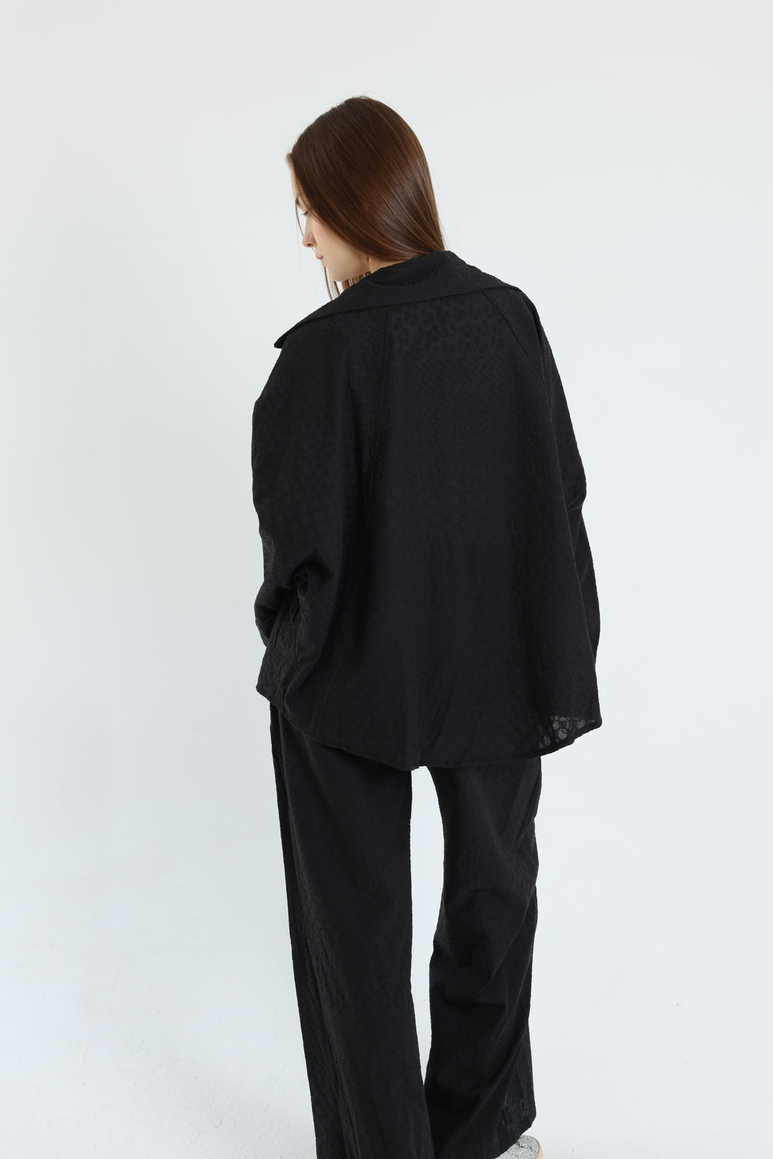 Black cotton emroidered set